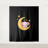 Roze baby-olifant wandkleed (Voorkant)