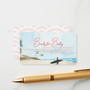 Roze 'Baby on Board' cadeaukaart voor babyfeestje  Informatiekaartje