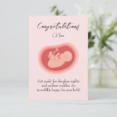 Roze Baby op de weg Felicitatiekaart (Staand voorkant)