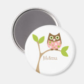 Roze Baby Owl Magneet (Voorkant / Achterkant)