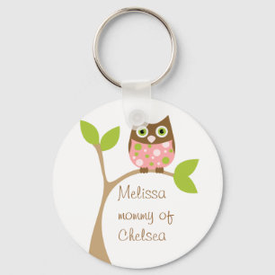 Roze Baby Owl Sleutelhanger