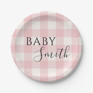 Roze Baby Q Baby shower Barbecue BBQ Papieren Bordje