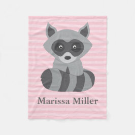 Roze Baby Raccoon Fleece Deken