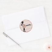 Roze Baby Ronde Sticker (Envelop)