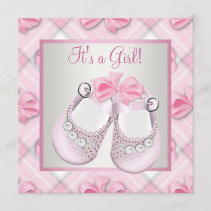 Roze Baby Schoenen Roze Baby Meisje Douche Kaart