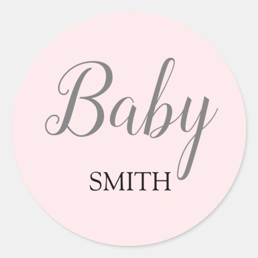 Roze Baby Script Custom Name Stickers (Voorkant)