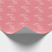 Roze Baby script elegant Baby ompakken papier (Hoek)