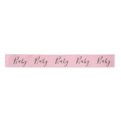 Roze Baby Script Elegant Baby shower Satin Lint (Voorkant)
