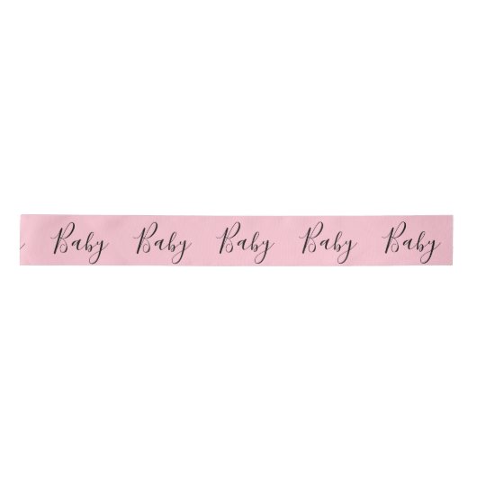 Roze Baby Script Elegant Baby shower Satin Lint (Voorkant)