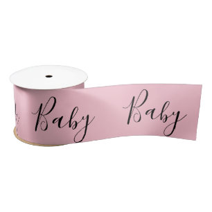 Roze Baby Script Elegant Baby shower Satin Lint