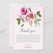 Roze Baby shower Bedankkaart (Voorkant)