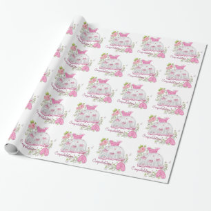 Roze Baby shower Cadeaupapier