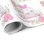 Roze Baby shower Cadeaupapier (Rol Hoek)