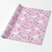 Roze Baby shower Cadeaupapier (Uitgerold)