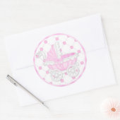 Roze Baby shower Cupcake  Stickers (Envelop)