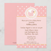 Roze Baby shower Duck Kaart (Voorkant / Achterkant)