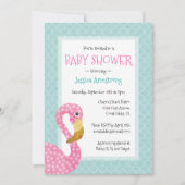 Roze Baby shower Flamingo Kaart (Voorkant)