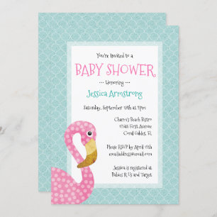 Roze Baby shower Flamingo Kaart
