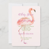 Roze Baby shower Flamingo Kaart (Voorkant)