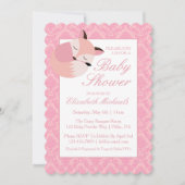 Roze Baby shower Fox Kaart (Voorkant)