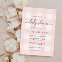 Roze Baby shower Gingham