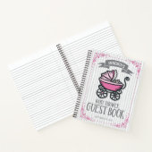Roze Baby shower Guest Book Notitieboek (Binnen)