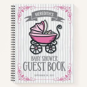 Roze Baby shower Guest Book Notitieboek