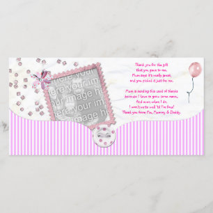 Roze Baby shower Hartelijk dank voor uw fotokaart Bedankkaart
