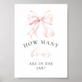 Roze Baby shower Hoeveel Bogen Tafelteken Poster (Voorkant)
