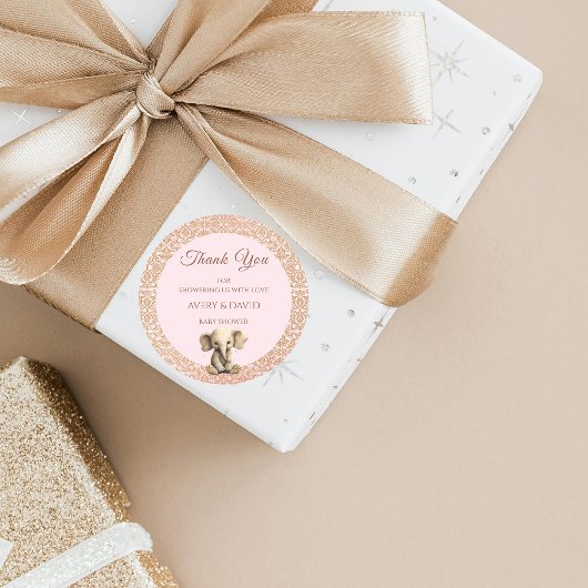 roze Baby shower is een meisje Ronde Sticker