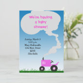 Roze Baby shower Kaart (Staand voorkant)