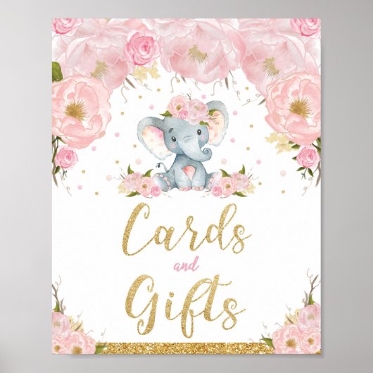 Roze Baby shower Kaarten flessenbord Poster (Voorkant)