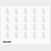 Roze Baby shower Ladybug Ronde Sticker (Vel)