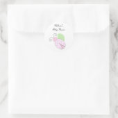 Roze Baby shower Ladybug Ronde Sticker (Tas)