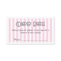 Roze Baby shower Luier Raffle Behuizing Kaart