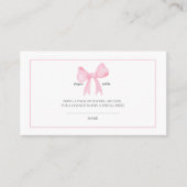 Roze Baby Shower Luiers Raffle Kaart – Printbare Visitekaartje (Voorkant)