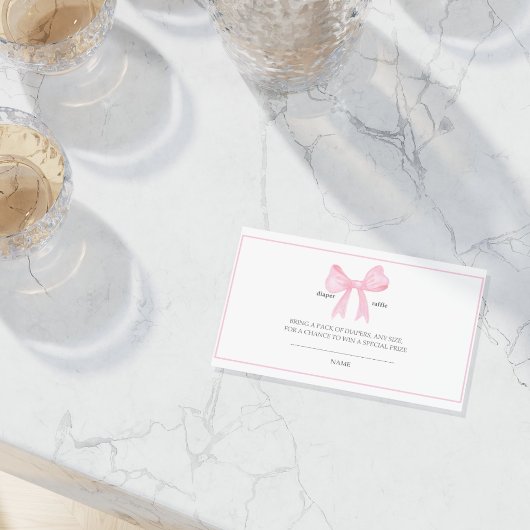 Roze Baby Shower Luiers Raffle Kaart – Printbare Visitekaartje