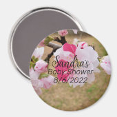 Roze Baby shower Magnet Magneet (Voorkant / Achterkant)