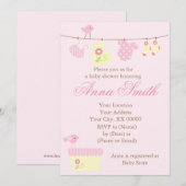 Roze Baby shower met kast Kaart (Voorkant / Achterkant)