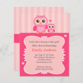 Roze baby shower, mummy en kind kaart (Voorkant / Achterkant)