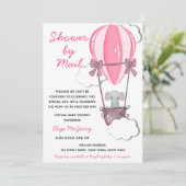 Roze Baby shower per post Uitnodiging (Staand voorkant)