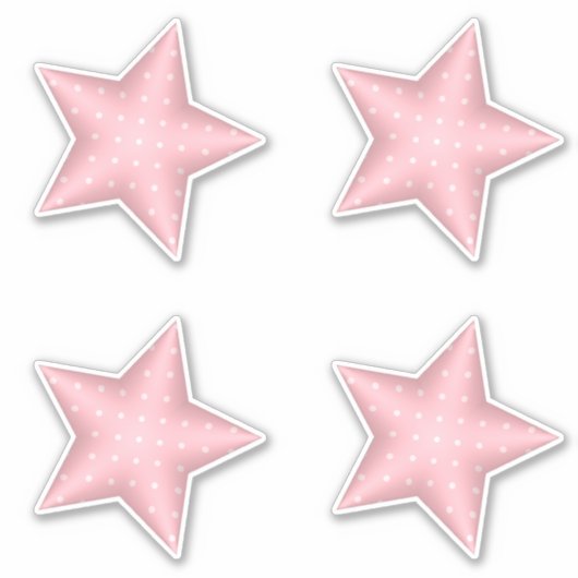 Roze Baby shower Puffy Polka Dot Stars Sticker (Voorkant)