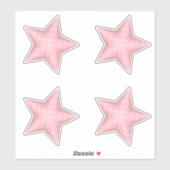 Roze Baby shower Puffy Polka Dot Stars Sticker (Vel)