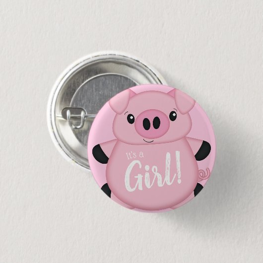 Roze Baby shower Ronde Button 3,2 Cm (Voorkant /achterkant)