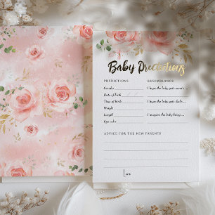 Roze Baby shower spelvoorspellingen en advies Folie Uitnodiging