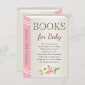 Roze Baby shower Sprinkle Library Book Informatiekaartje (Voorkant / Achterkant)
