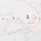 Roze Baby shower Stork Confetti (Voorkanten)