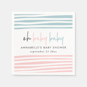 roze baby shower typografie moderne partij servet