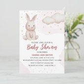 Roze Baby shower Uitnodiging (Staand voorkant)