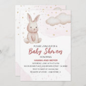 Roze Baby shower Uitnodiging (Voorkant / Achterkant)